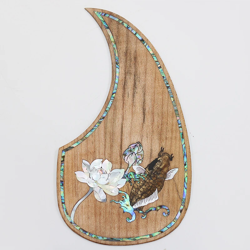 Acoustic Guitar Pickguard Maple inlaid with shell  Pattern Decorated Self-adhesive Pick Guard Sticker for Guitar Acc