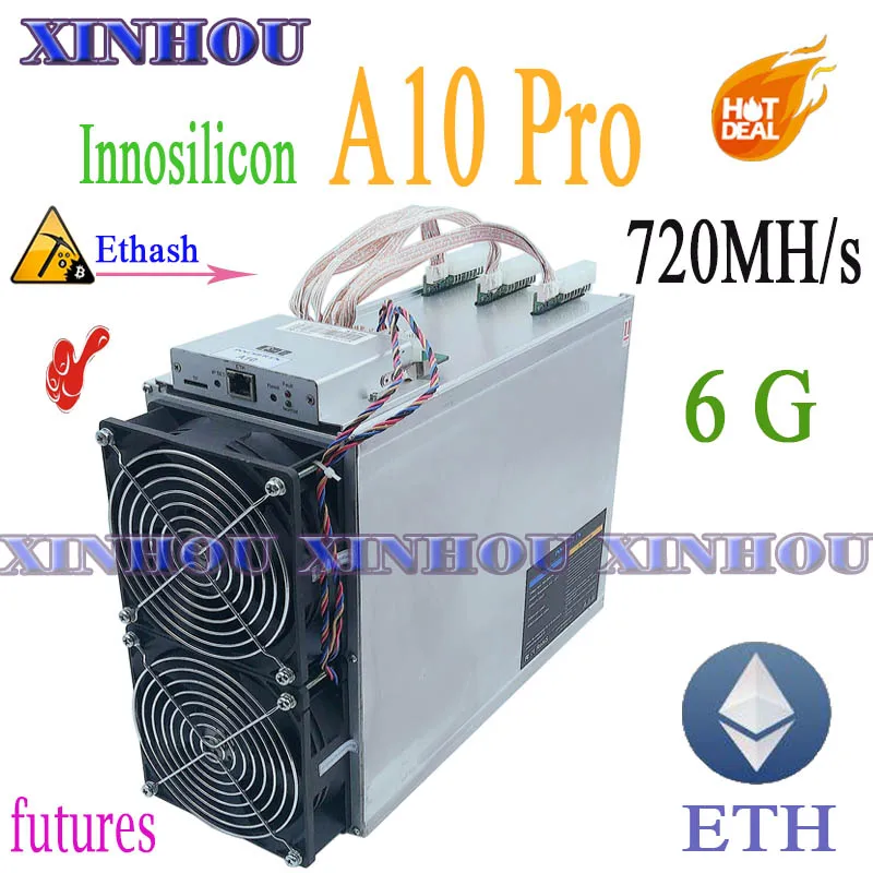 

Used INNOSILICON A10 Pro ETH miner 720M 6G video memory Ethash Asic miner better Than Antminer E3 S19 T19 S17 A9 A1066 Z15 Z11