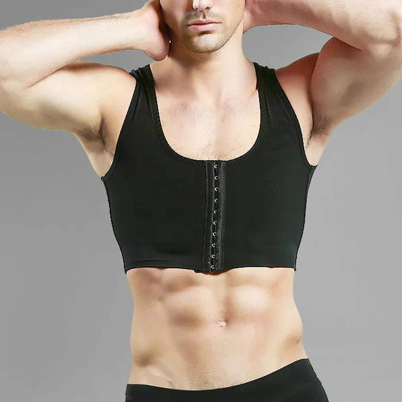 Men Shapers Humback Corrector Gynecomastia Tops Slimming Chest Back Supportor Vest