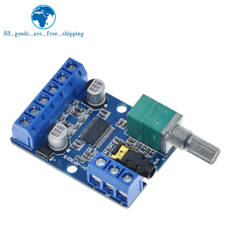 DY-AP3015 DC 8-24V 30W * 2 Class D Dual Channel High Power Stereo Digital Amplifier Board with Adjustable Volume Potentiometer