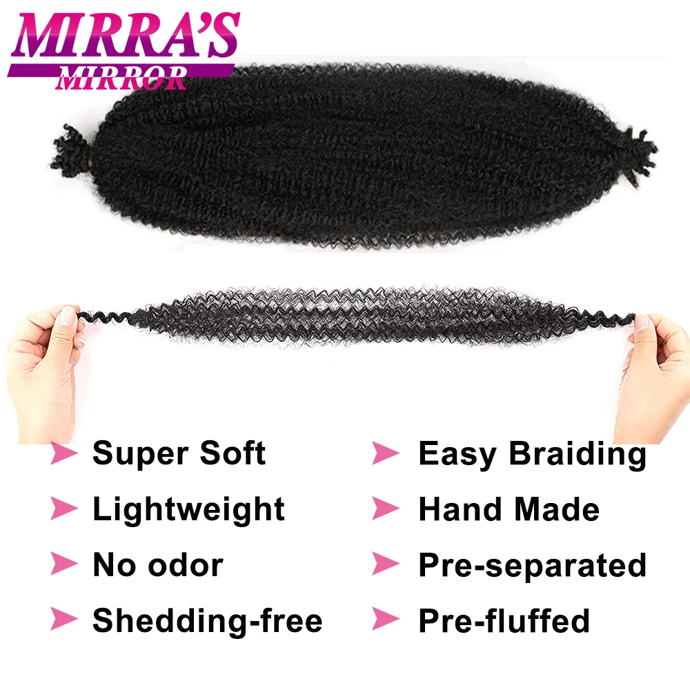 Extensão sintética do cabelo Marley para mulheres, trança afro de crochê Kinky, cabelo de torção elástica, angustiado Butterfly Locs, 28"