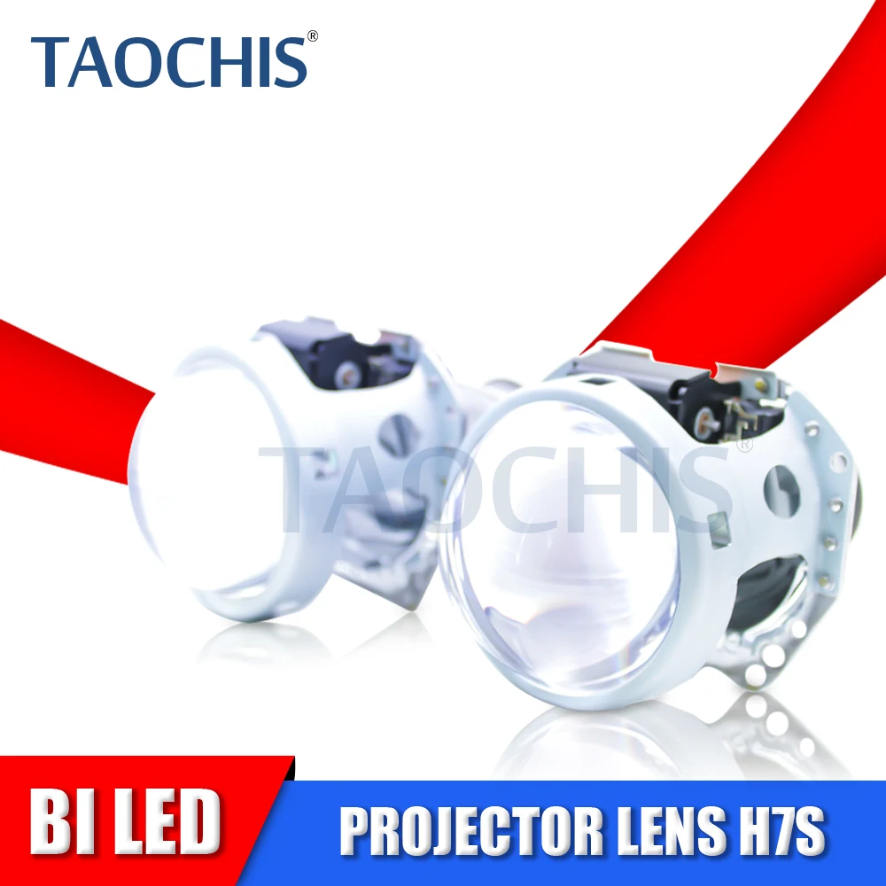 

TAOCHIS 3.0 Inches Head Light Retrofit HELLA 3R G5 Bi Xenon Projector Lens H7S Blue Glass Using H7 Halogen HID LED Lamps