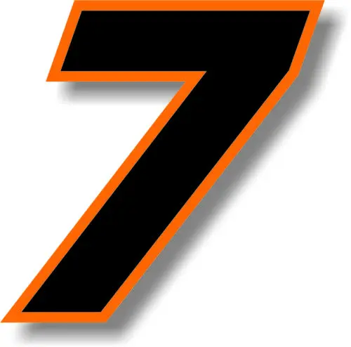 Fuzhen Boutique Decals Exterior Accessories Car Custom Race Number Square Font Black with Orange Border Sticker Graphic