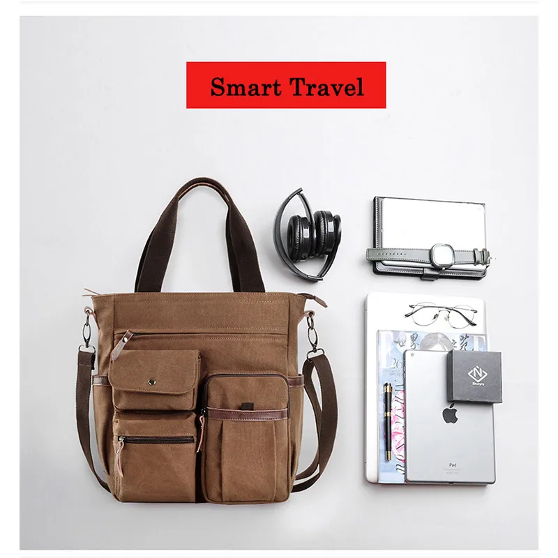 Imagem -02 - para Homens Jovens Bolsas de Lona Moda à Prova Impermeável Água Viagem Totes Masculino Grande Alta Qualidade Bolsa Ombro Crossbody dos Homens