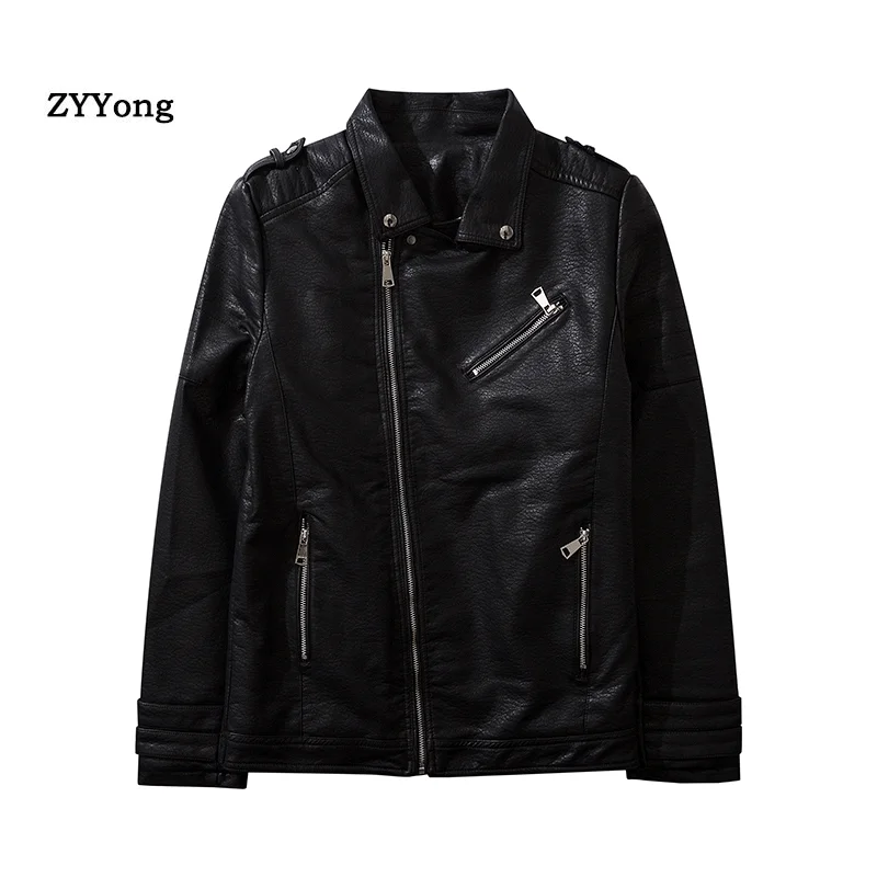 2020 New Autumn Winter Plus Velvet Black Brown Men Fashion Motorcycle Leather Jacket fit Coat Casual Zipper Jacket Size L-XXXXL