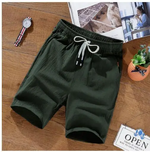 Summer Men cotton linen shorts chinese style plus size big 6XL 7XL 8XL 9XL shorts casual men home Stretch shorts green Orange 49