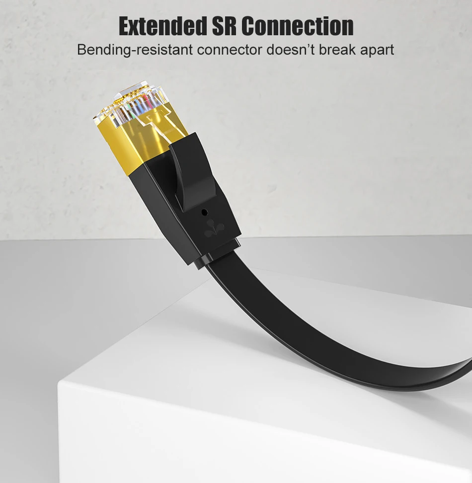 SAMZHE CAT6 Flache Ethernet Kabel 1000Mbps 250MHz KATZE 6 RJ45 Vernetzung Patchkabel LAN für Computer Router Laptop – Detail 10