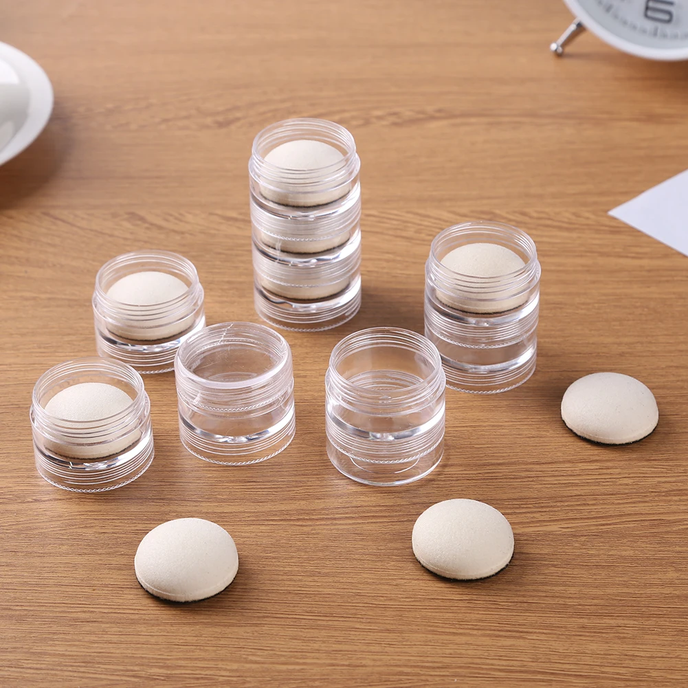 Round Stackable Jars Mini Ink Blending Tools Mixing Round/domed Foams Sponge Apply Inks Suitable for Painting and Brushing Card