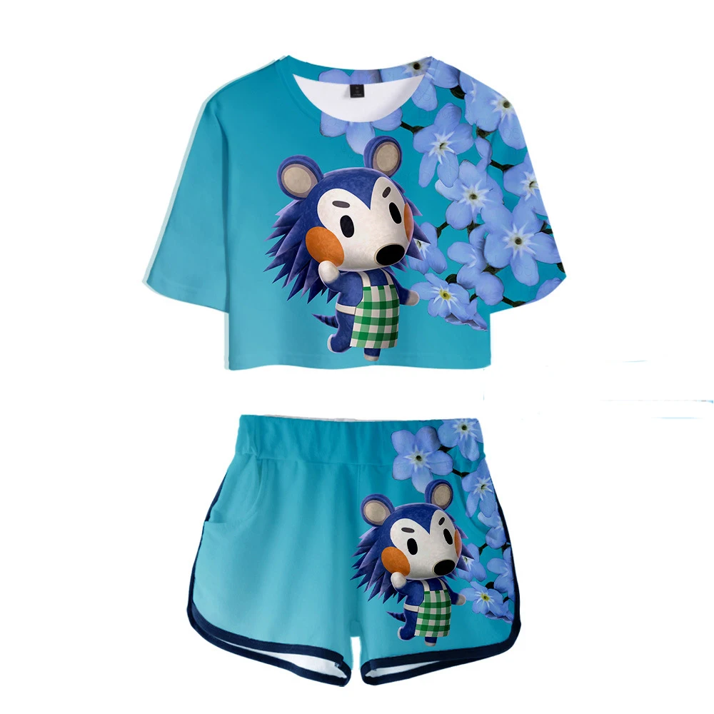 Tier Cosplay Kostüm T-shirt Shorts Anzüge Sommer Tom Nook Hemd Kleidung Mädchen Frauen Sport t-shirt Shorts Running Set