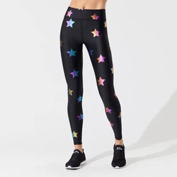 2018 nuovi regali di Leggings traspiranti Skinny stampati in digitale con motivo a stelle colorate per le signore