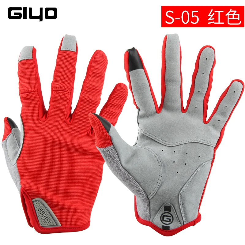 Giyo Bicycle Full Finger Sport Gloves Breathable Cycling Long Mittens Bicicleta Touchscreen Road Bike Shock Absorbent Glove