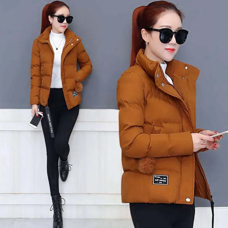 2020 New Winter Women Coat Parkas Short Jacket Casual Cotton Padded Parkas Coat Thicken Warm Female Jacket Outerwear Plus Size