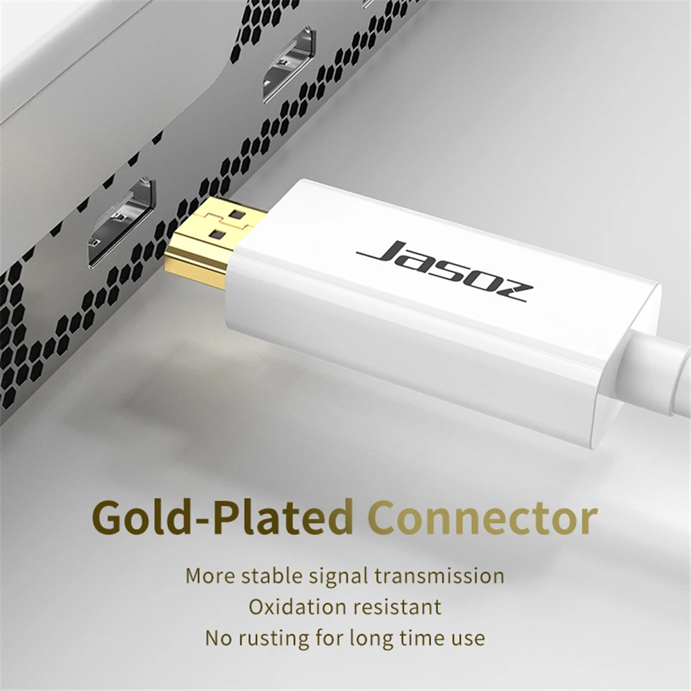 Jasoz Cáp Chuyển Đổi Mini Displayport To HDMI 3M Thunderbolt 2 HDMI Cho MacBook Air 13 iMac Chromebook Mini DP sang HDMI