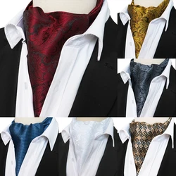 JEMYGINS moda marka mężczyźni krawat Paisley styl Cravat Ascot własny brytyjski styl Gentleman jedwab poliestrowy krawaty wesele