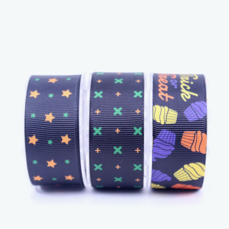 

New Arrival 38mm 10Yards Heat Transfer Halloween Printed Grosgrain Ribbon For DIY Handmade Hair Accessories Gift Wrapping