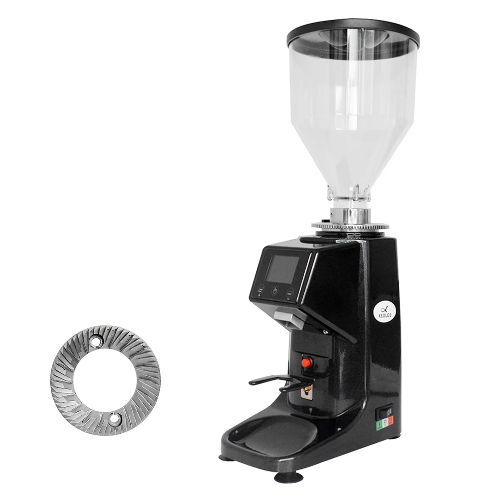 XEOLEO Elektrische Kaffeemühle, 60 mm flache Grateinstellung, elektrische Espresso-Kaffeebohnen-Mahlmaschine, Touch-Panel-Mühle