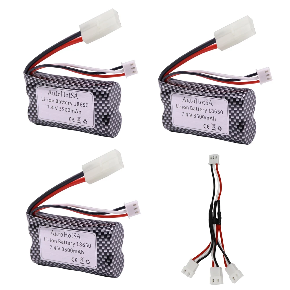 7.4V 3500Mah Lipo battery and cable for HJ806 henglong 3818 3819 3838 3839 3869 3888 3889 3899 3908 3918 3938 RC toys tank parts