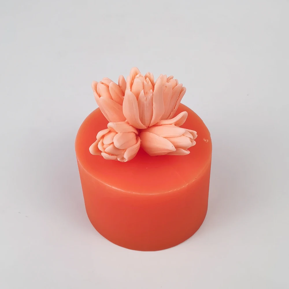 

PRZY Tulip Bouquet Flower Mold Silicone Flower Ball And Leaf Base Decoration Plant Soap Molds Flowers Candle Moulds Making Clay