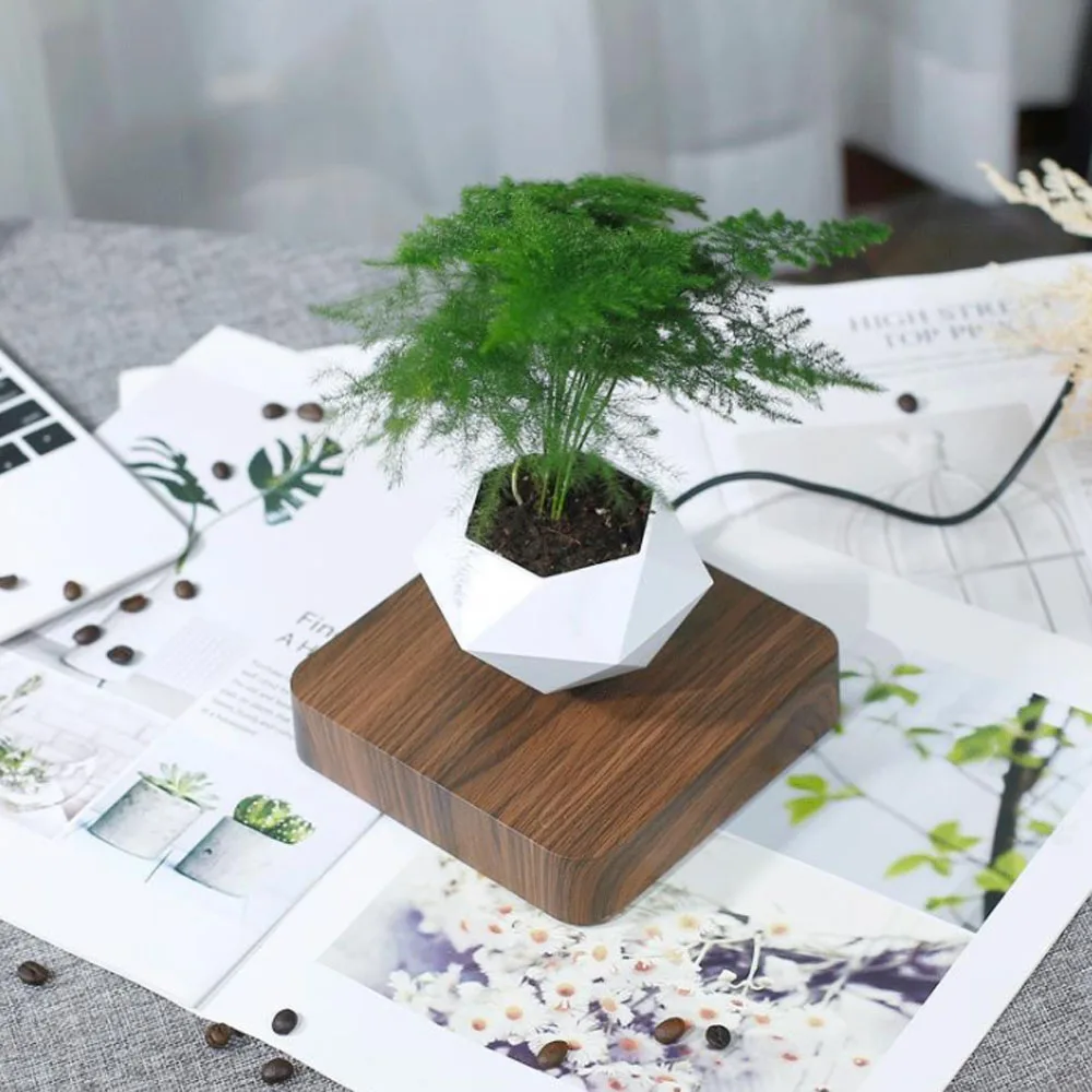 Lewitująca doniczka do Bonsai rotacja doniczka sadzarki zawieszenie magnetyczne pływająca doniczka roślina doniczkowa strona główna (bez roślin)