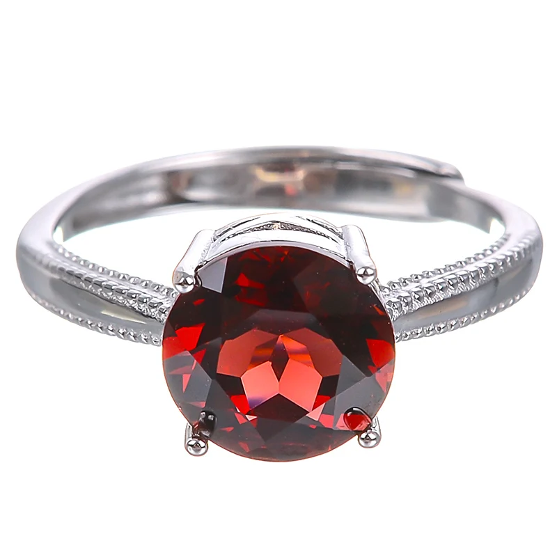 Amazing Natural Garnet Gemstone 5mm*5mm Butterfly Wedding Engagement Promise Fashion Band Ring for Women