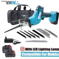 NEWONE Cordless Reciprocating Saw Compatiable With Makita 18V Battery Self-locking Chuck 10mm Stroke LED Lighting