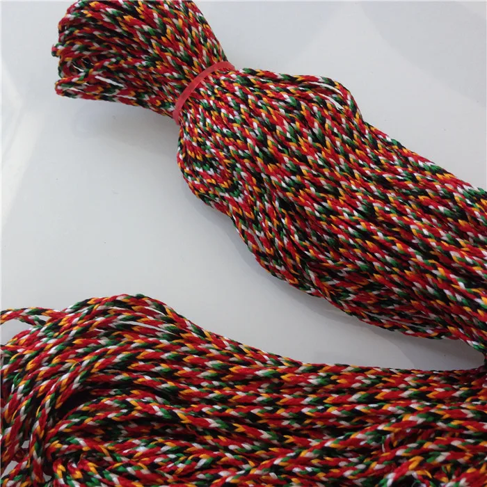 BD185 Ethnic Tibetan 5 Colorful Silk Cotton Threads Nepal Jewelry Making For Jewelry Findings Pendants Strand Knots