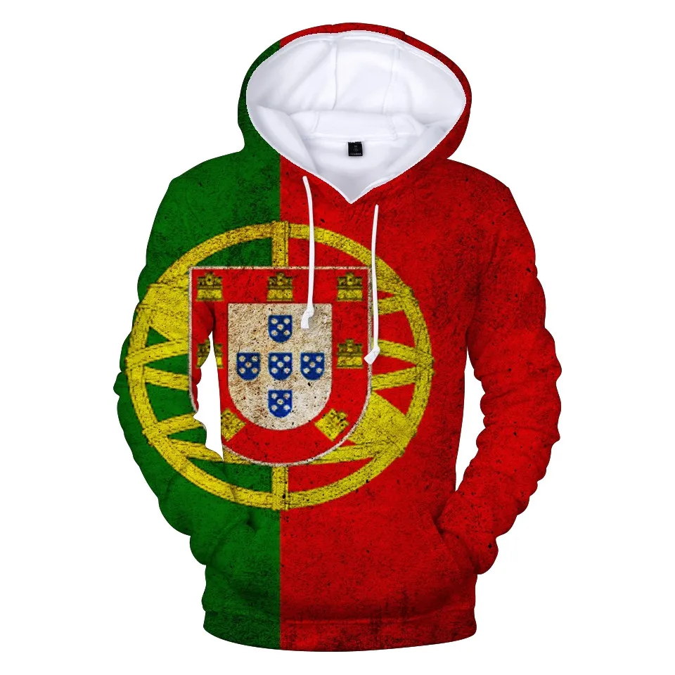 4 To 14 Years Kids Hoodie National Flag Graphic Hoodies Boys Girls Portugal Argentina USA Canada Flag Coat Children Clothes