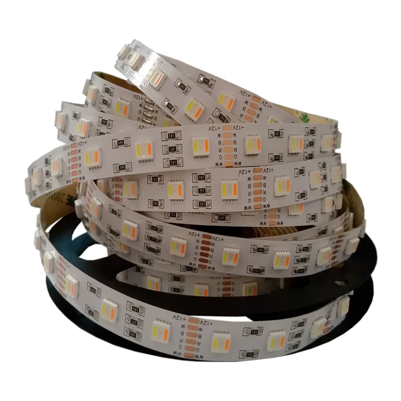 RGB+CCT LED Strip RGBW RGBWW 12mm PCB 5M 5in1 5050 60leds/m 5 Colors in 1 chip CW+RGB+WW  flexible Led Tape Light 12V 24V  50m