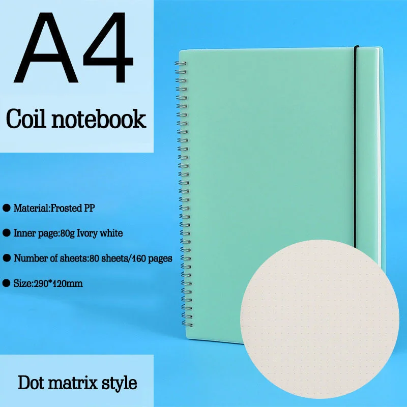 A4 A5 B5 A6 Spiral Book Coil Notebook To-Do Lined DOT Blank Grid Paper Journal Diary Sketchbook For School Supplies Stationery