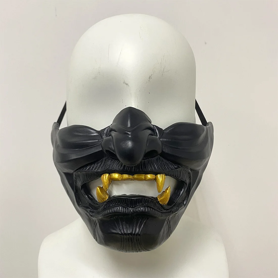 New Half Face Mask Halloween Costume Cosplay Demon Resin Mask Props Carnival Party Scary Dress Up Stage Performance Prop