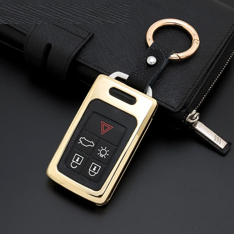 Car-Styling Accessories For Volvo XC60 S60l V40 V60 S60 Zinc Alloy+Leather Key Case for Car Covers Romote Key Shell Bag Holder