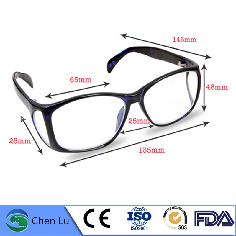 Genuine nuclear radiation protective lead spectacles(with side defense) x-ray gamma ray protective 0.5/0.75mmpb lead glasses