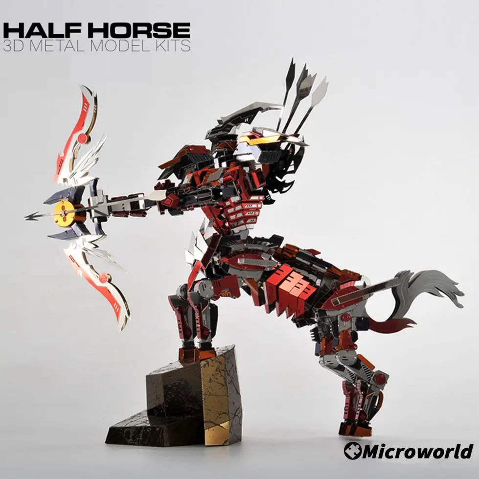 

Microworld 3D Metal Styling Puzzle Half Man Horse Knight Model DIY Assemble Kits Jigsaw Desktop Decoration Toys For Kids Gifts