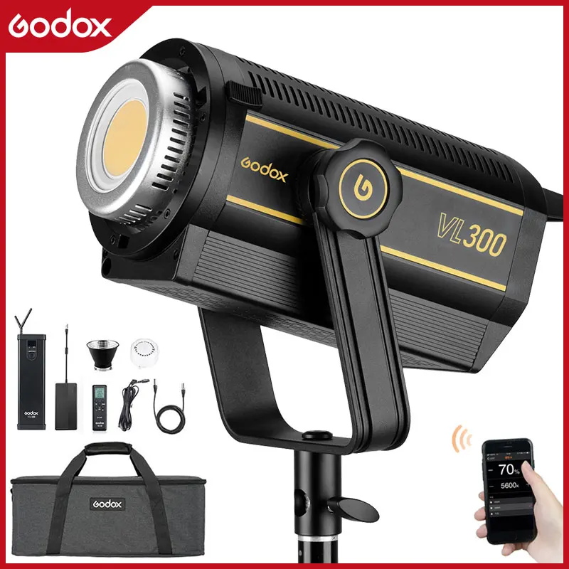 

Godox VL300 VL-300 300W 5600K White Version LED Video Light Continuous Output Bowens Mount Studio Light APP Support