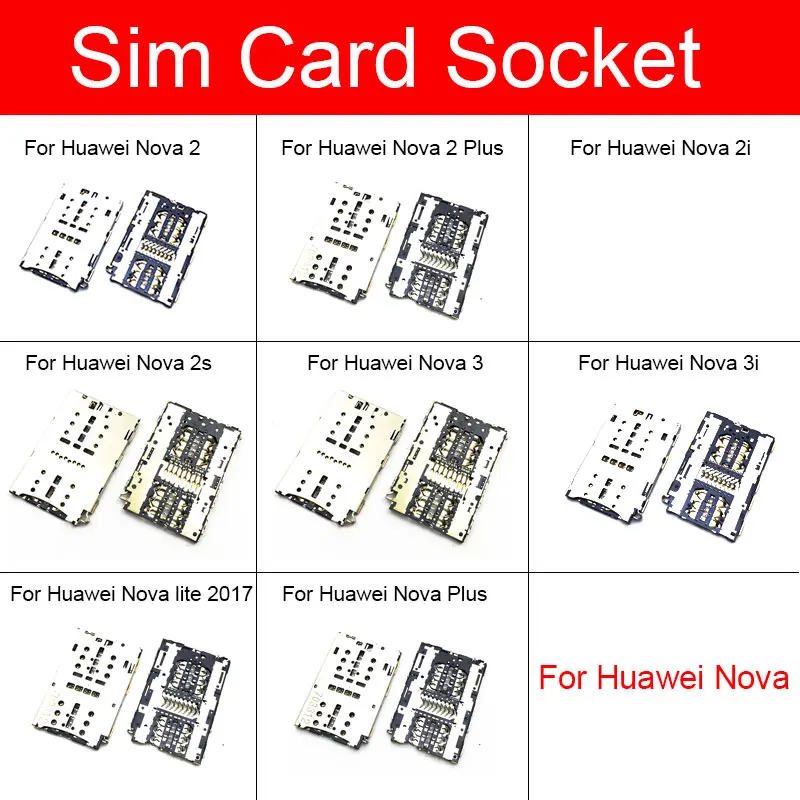 

Sim Card Adapter Holder For Huawei Nova 2 2I 2S 3I 3 Lite Plus 2017 Memory Reader Card Socket Flex Cable Replacement Repair