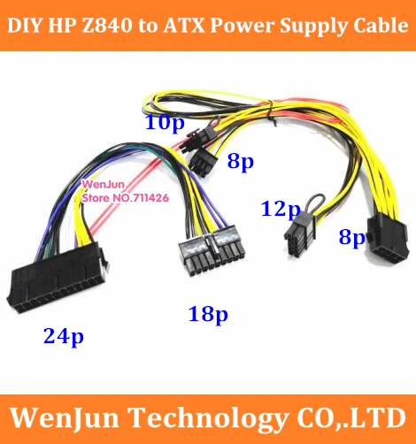 

ATX 24pin to 18pin + CPU 8pin to 8pin+10pin12pin Power Supply Cable for Server Workstation Z840 to ATX Power