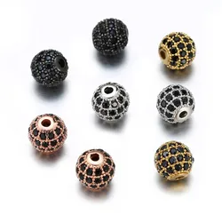6/8/10mm CZ Cubic Zircon Disco Spacer Ball Beads Wholesale DIY Charms Spacer Bead for Beaded Bracelet Necklace Jewelry Making