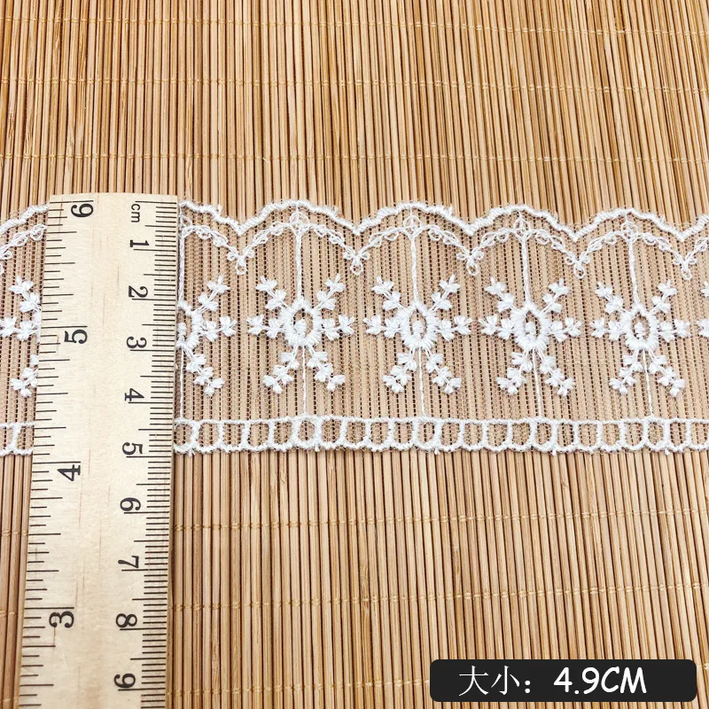 Unilateral White wedding dress  mesh yarn embroidery lace DIY ornaments clothing apparel Lolita accessories water-soluble lace