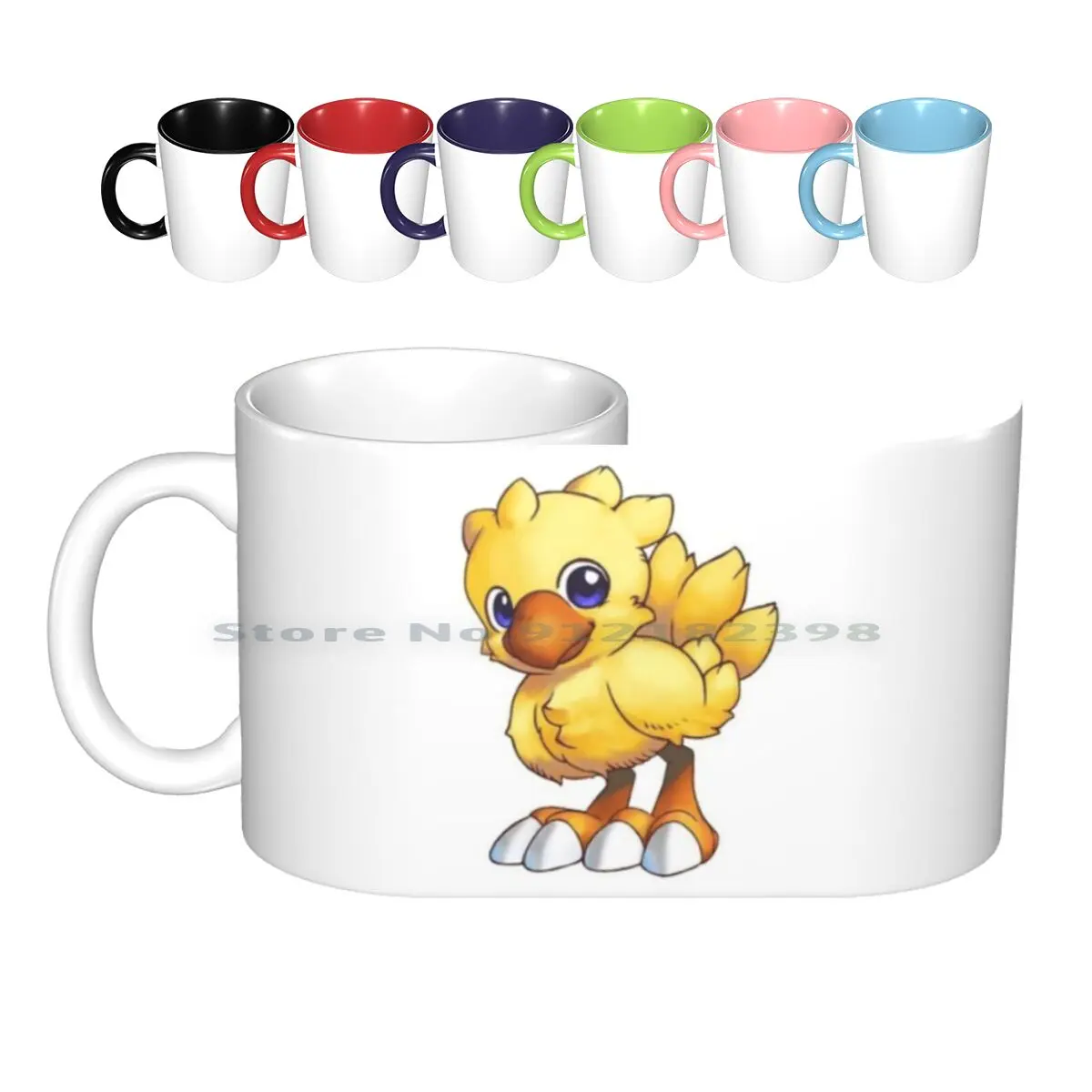 Chocobo Ceramic Mugs Coffee Cups Milk Tea Mug Chocobo Final Fantasy Wallet Phone Case 15 Xv Xv Creative Trending Vintage Gift