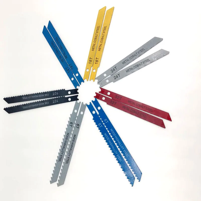 14pcs U-shank Jig saw Blade Set Assorted Metal Steel Jigsaw Blade Fitting For Plastic Wood Cutting Tools