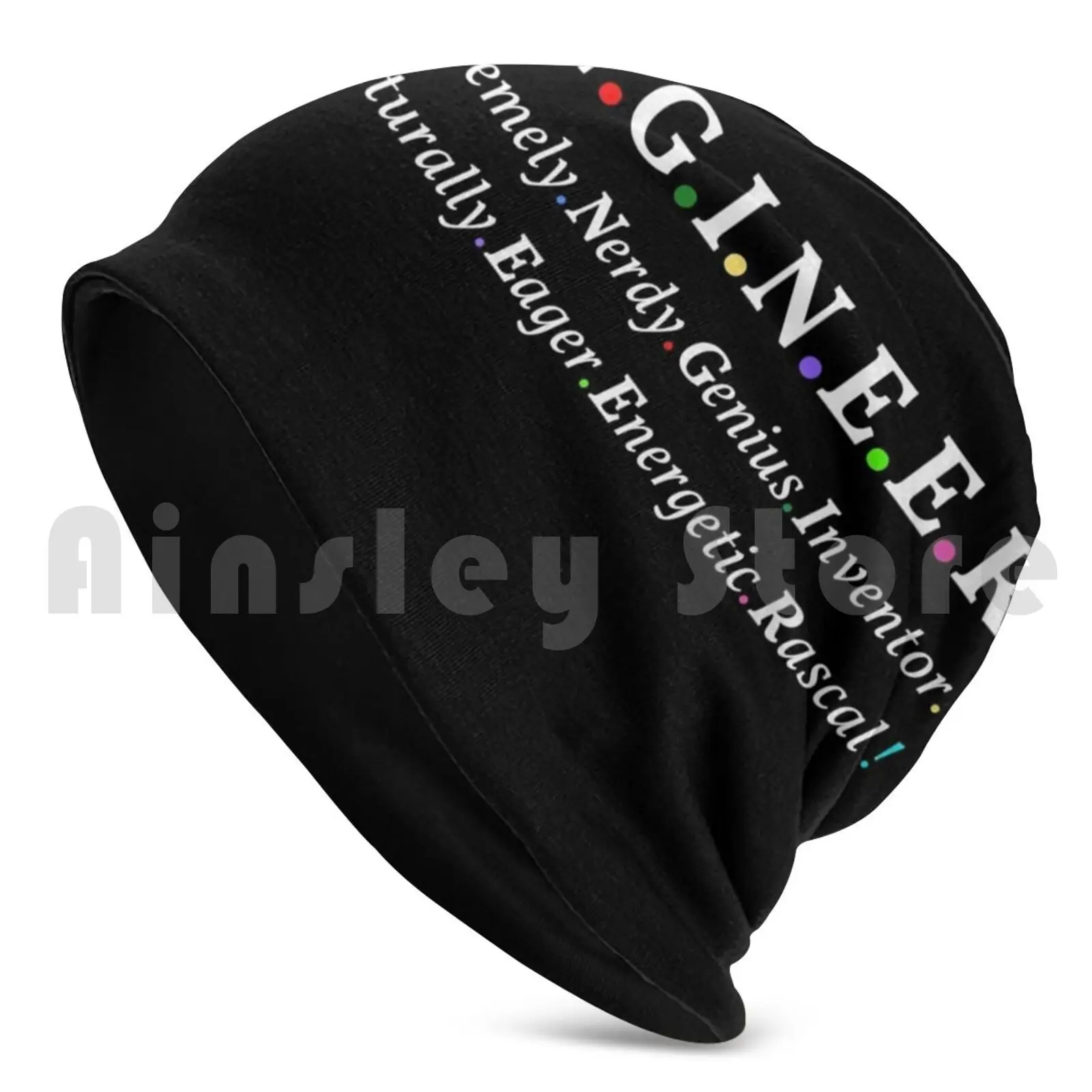 Engineer Qualities White Beanie Hedging Cap DIY Print Cushion Engineer Science Technology Funny Nerdy Innovative New