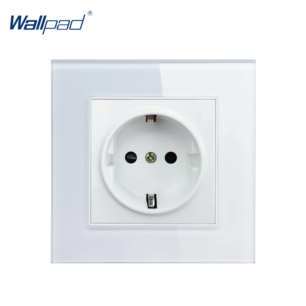 

EU Schuko Socket Wallpad Crystal Glass Panel 110V-250V 10A-16A EU German Standard 16A Wall Socket Plug Power Outlet