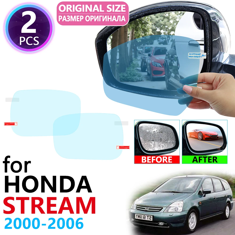 for Honda Stream RN1 RN2 RN3 RN4 RN5 2000~2006 Full Cover Rearview Mirror Rainproof Anti Fog Film Accessories 2002 2003 2004