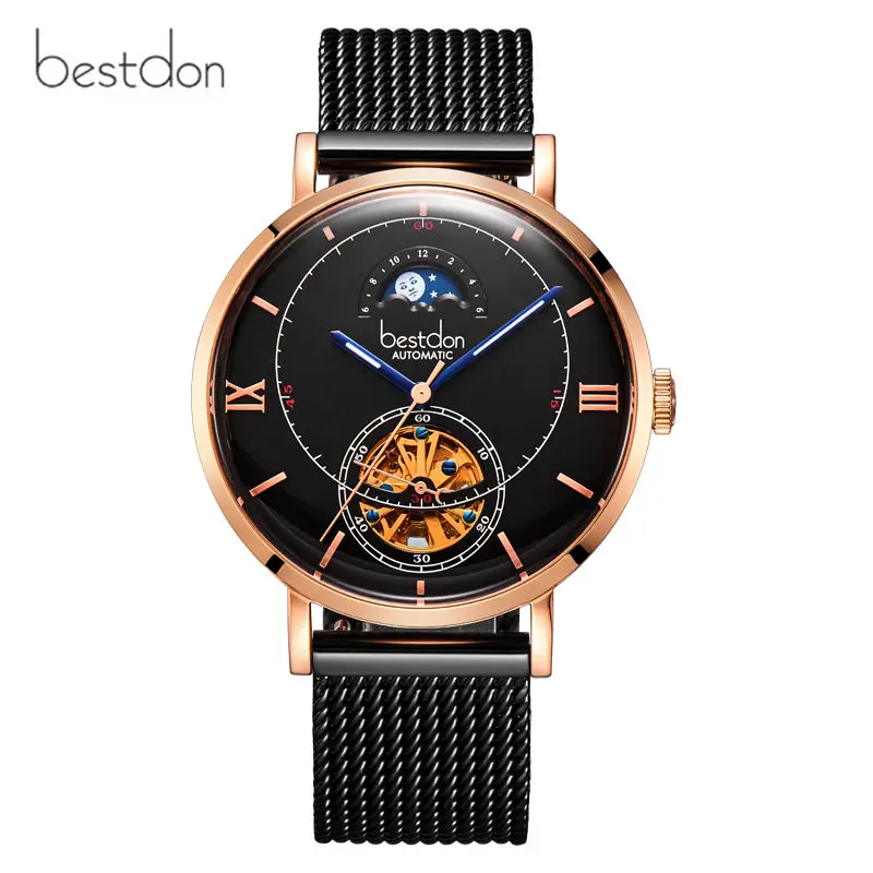 Switzerland brand Bestdon Luxury Automatic Watch Men Skeleton Waterproof mens Mechanical Watches fashion casual reloj montre new