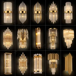 LED Postmodern Crystal Golden Silver LED Lamp LED Light Wall lamp Wall Light Wall Sconce For Bedroom Corridor