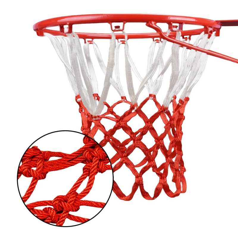 High Quality Durable Standard Size Nylon Thread Sports Basketball Hoop Mesh Net Backboard Rim Ball Pum