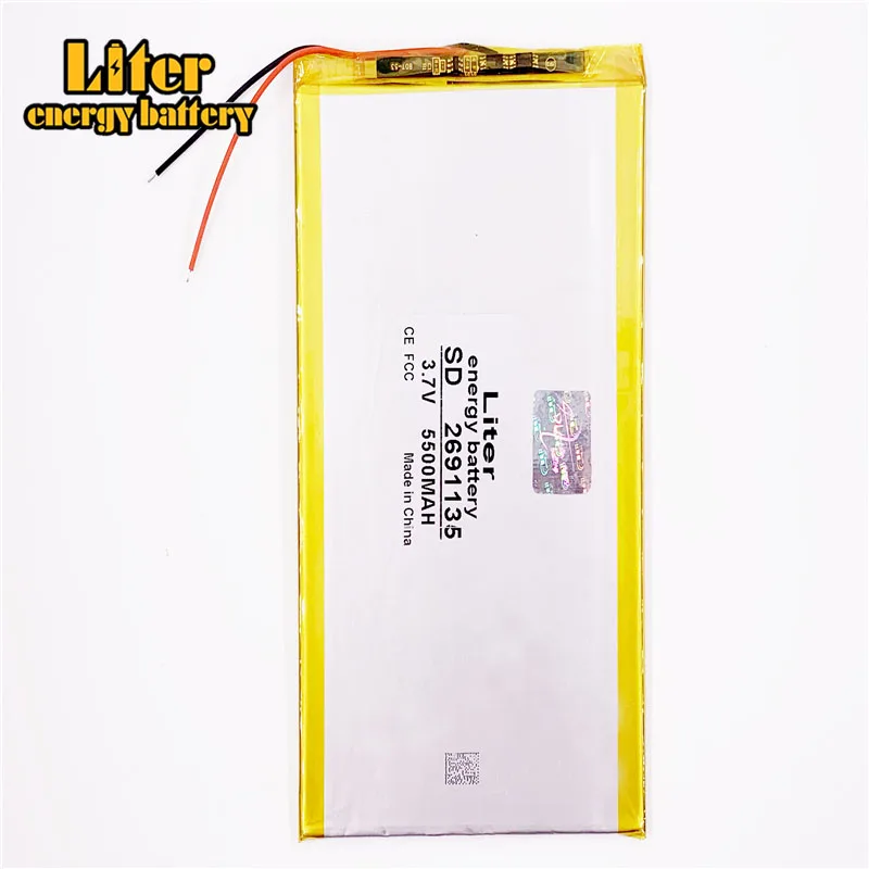 2691135 5500mah 3.7v lithium Li ion polymer rechargeable battery of PDA batteries laptop cell phone speaker video game