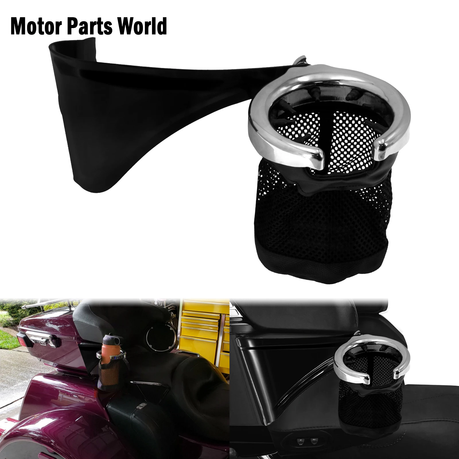 Motorcycle Rear Passenger Drink Cup Holder Right Side For Harley Touring Road Glide Electra Glide Ultra Classic FLTRU 2014-2020