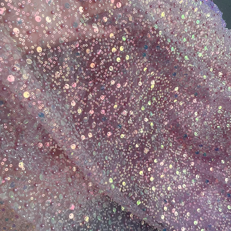 35Color .Beaded Symphony Sequins 3D Lace Fabric, Shiny Bridal Dress, Bridesmaid Dress,DIY Home Curtain,RS3455