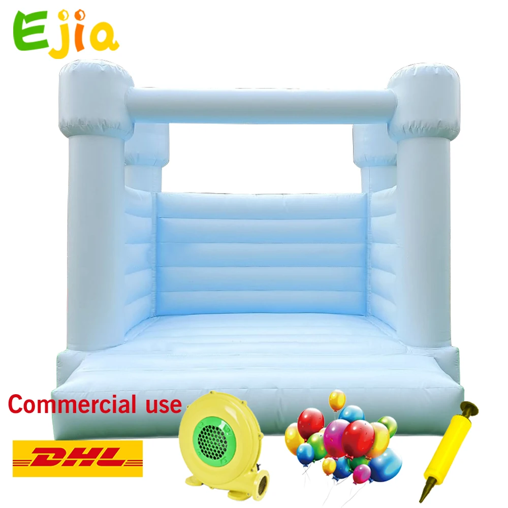 

8FT 2.5m /10ft 3m PVC Soft Pink BLUE Mint Inflatable Bouncy Jumping Castle White Bounce House For Kids Indoor Outdoor